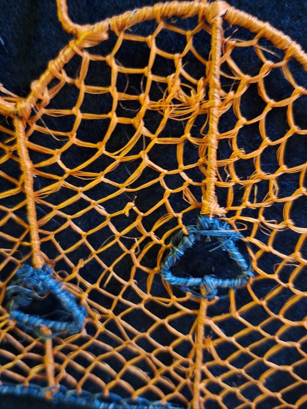 Vintage Macrame Halloween Decoration Decor Wall Art Pumpkin Jack O Lantern Set/5
